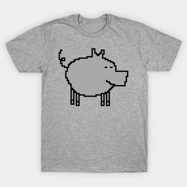 Cute Gray Pig Pixelart T-Shirt by ellenhenryart